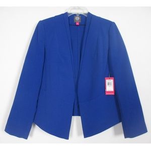 Vince Camuto Womens Collarless Blazer Sz 6 Blue SI